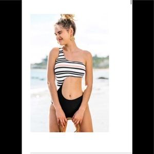 One shoulder bikini one piece